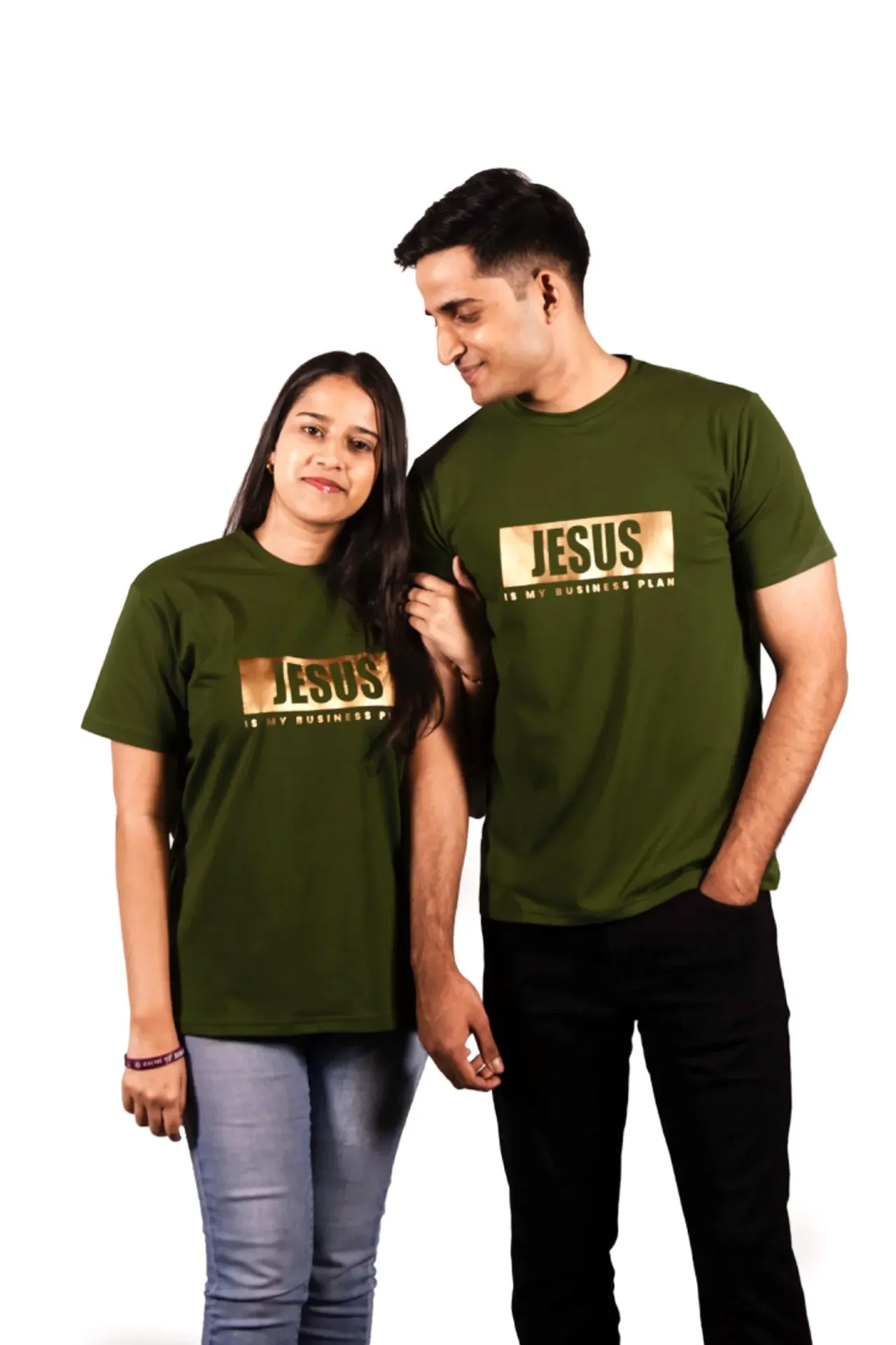 "Jesus is My Business Plan" - Green T-shirt - Unisex (X-Small)