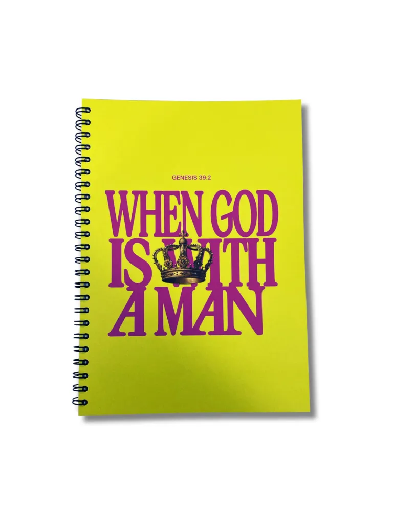 When God Is With a Man – Genesis 39:2 Soft Cover Notebook (Yellow)