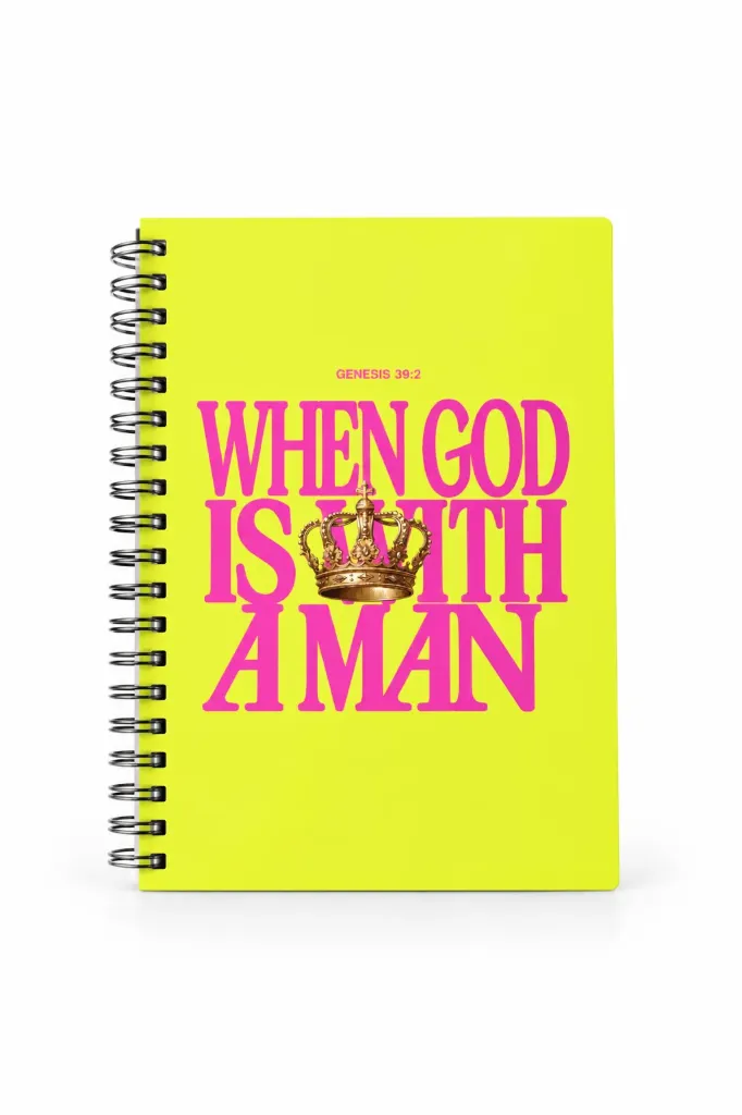 When God Is With a Man – Genesis 39:2 Soft Cover Notebook (Yellow)