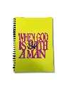 When God Is With a Man – Genesis 39:2 Hard  Cover Notebook (Yellow)