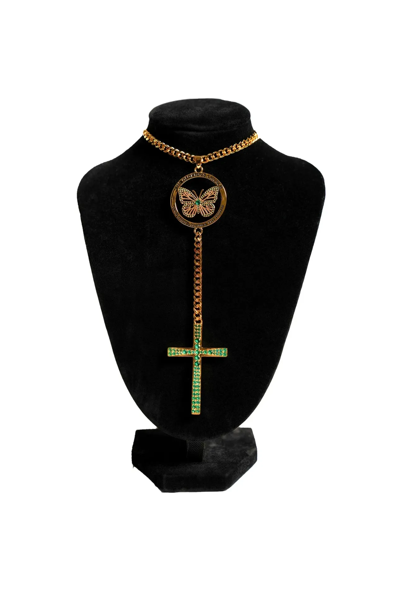 [UCRTGCGGZE001] TGC Glory Chain- 18k Gold Plated | Emerald Green Zircon Edition
