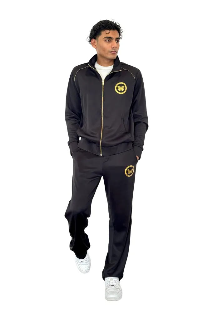 Zip-Up Jacket & Flow Pants Duo– Black – Unisex
