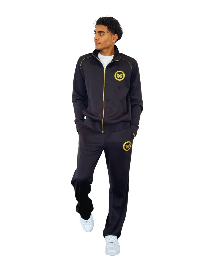 Zip-Up Jacket & Flow Pants Duo– Black – Unisex (Large)