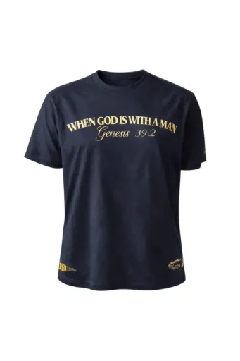 When God Is With a Man – Genesis 39:2 - Black Tshirt - Unisex - "Regular Fit"