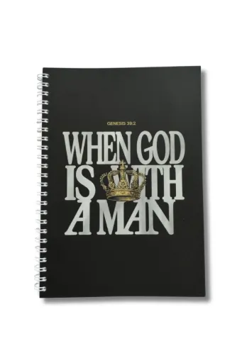 When God Is With a Man – Genesis 39:2 Soft Cover Notebook (Black)