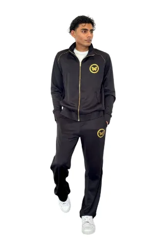 Zip-Up Jacket & Flow Pants Duo– Black – Unisex